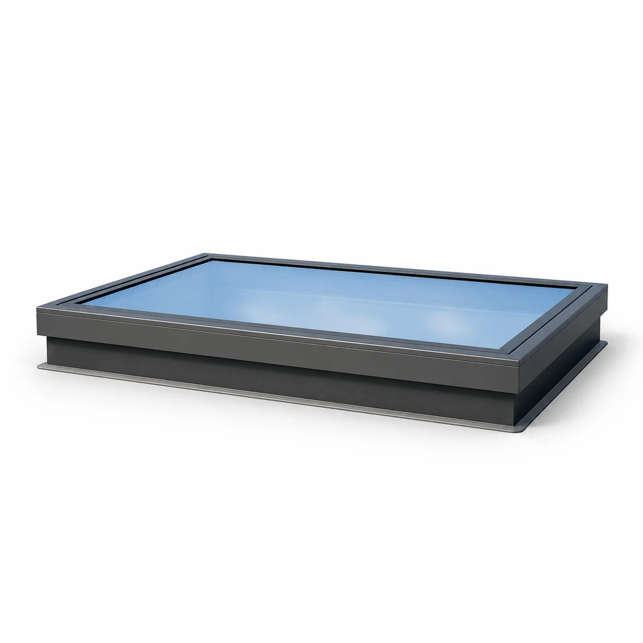 Flat rectangular skylight 3D render