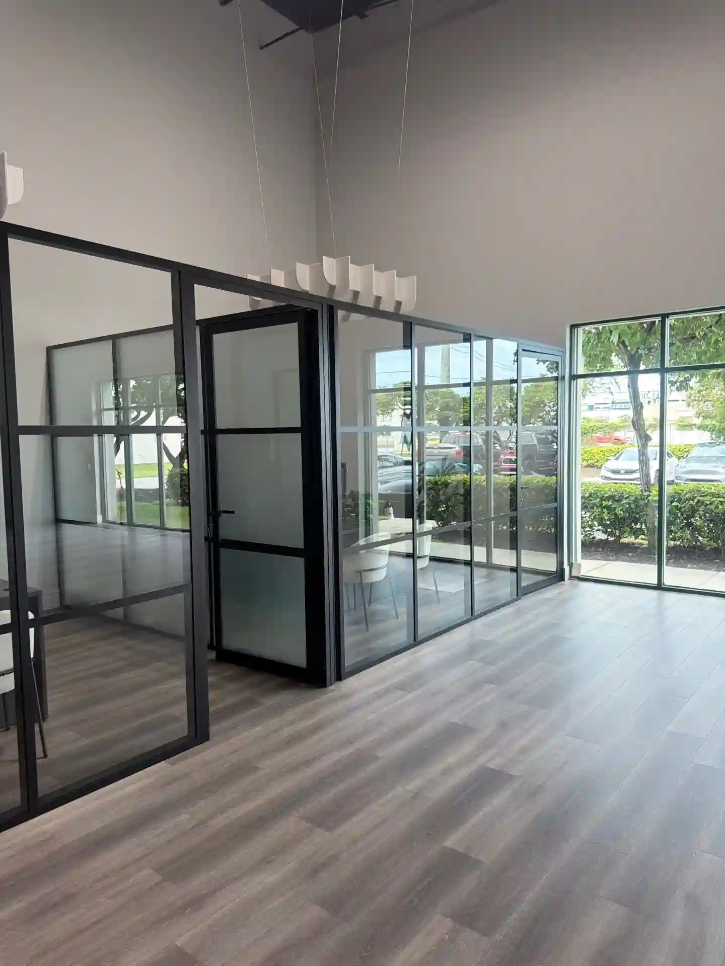 Interior glass partition installation
