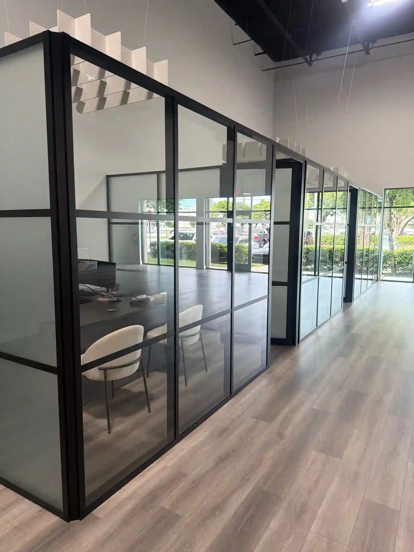 Interior glass partition installation
