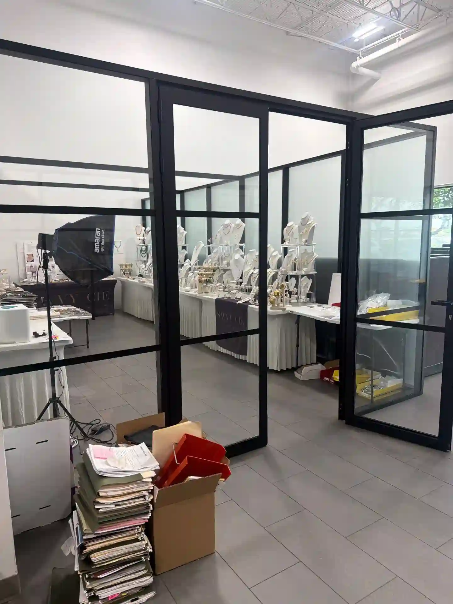 Interior glass partition installation
