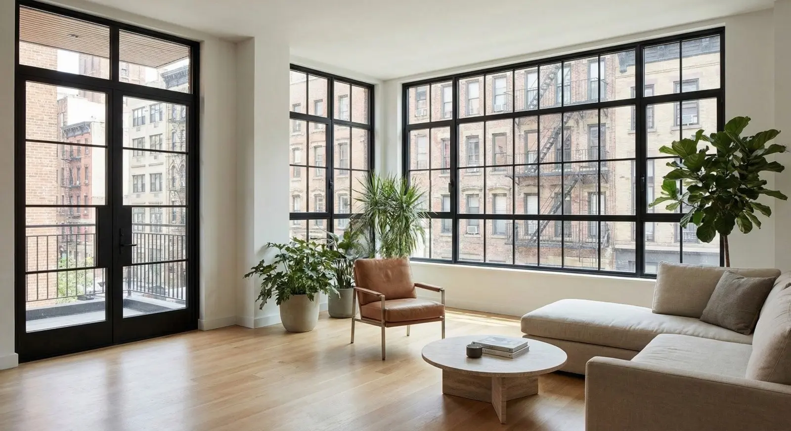 Architectural steel window application in modern residence