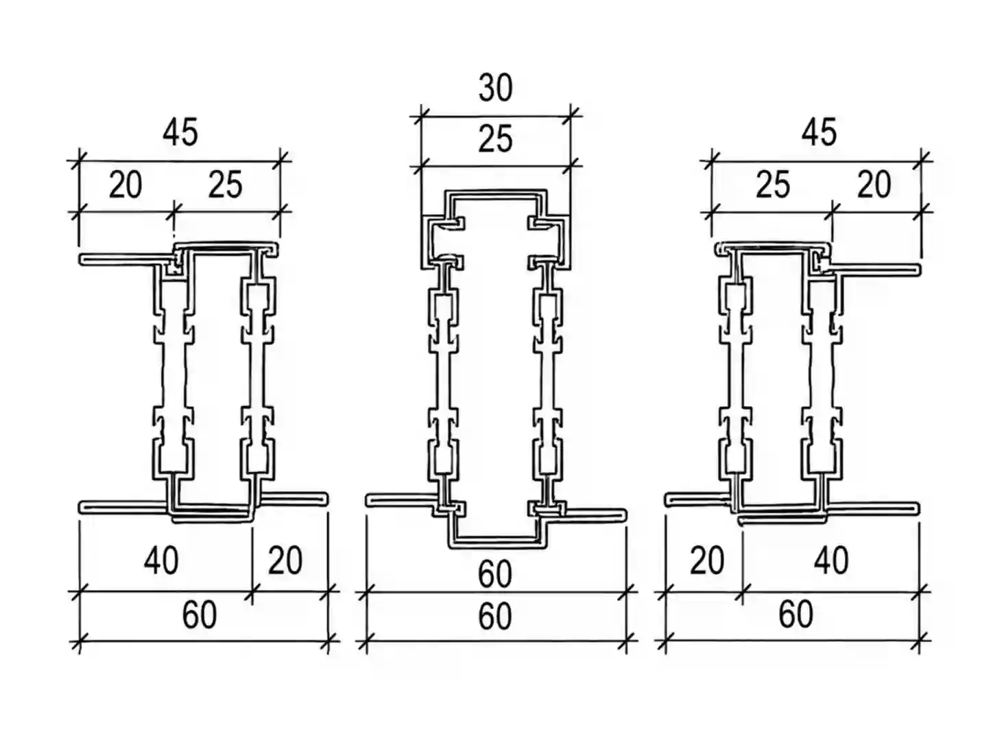 OpenSky Fineline Steel Thermal Break profile drawing