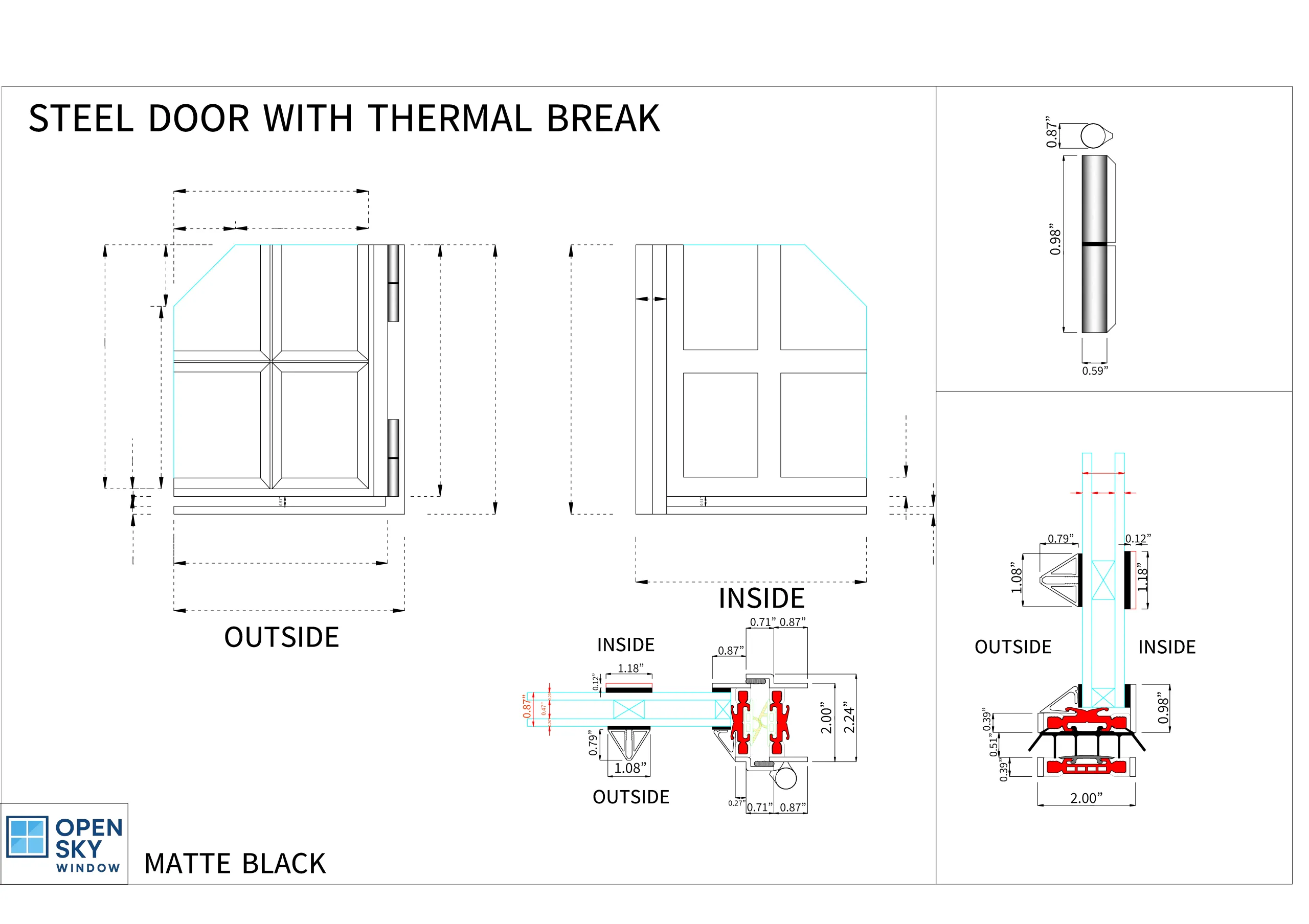 Thermal Break Steel Door Window